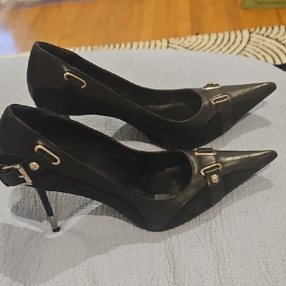 Gianmarco Lorenzi Black Heels with Silver Details